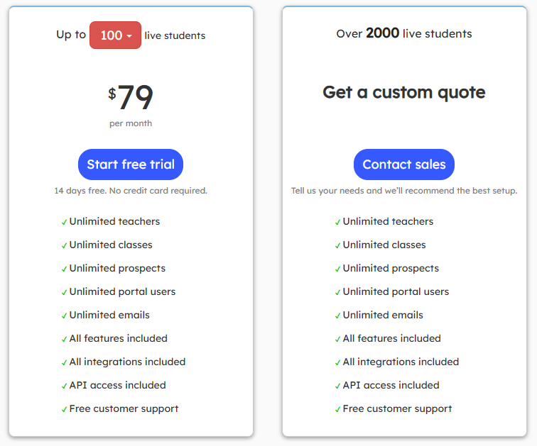 Teach 'n Go pricing tiers