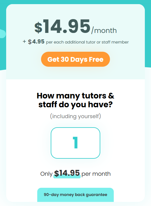 TutorBird pricing calculator