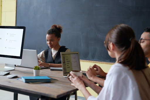 Students studying